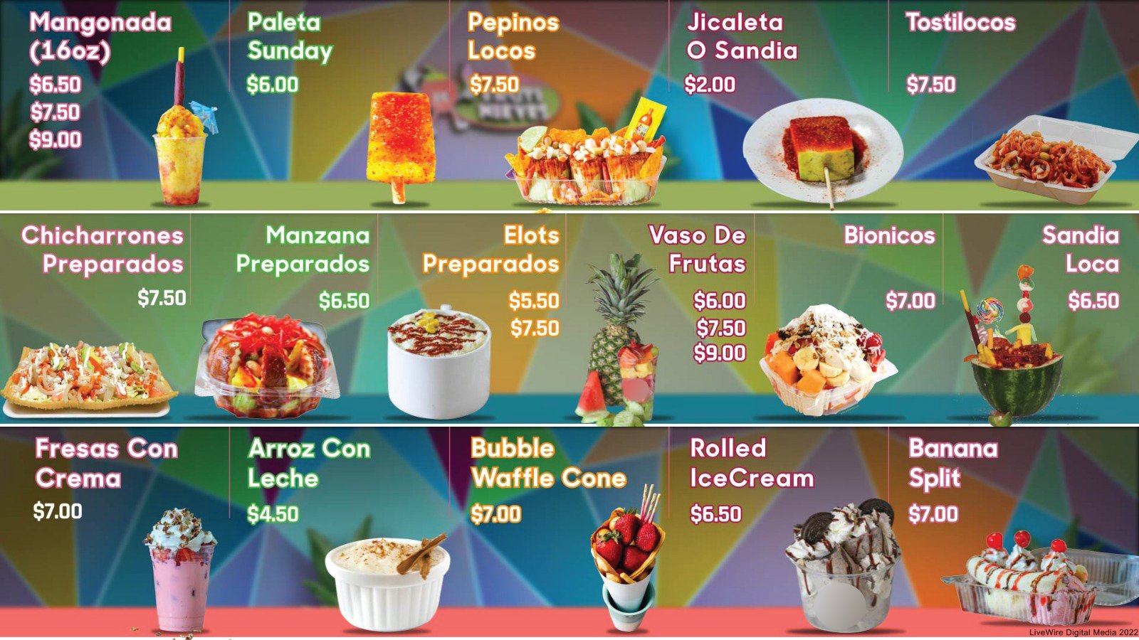 Menu Page – Fruti Nieves